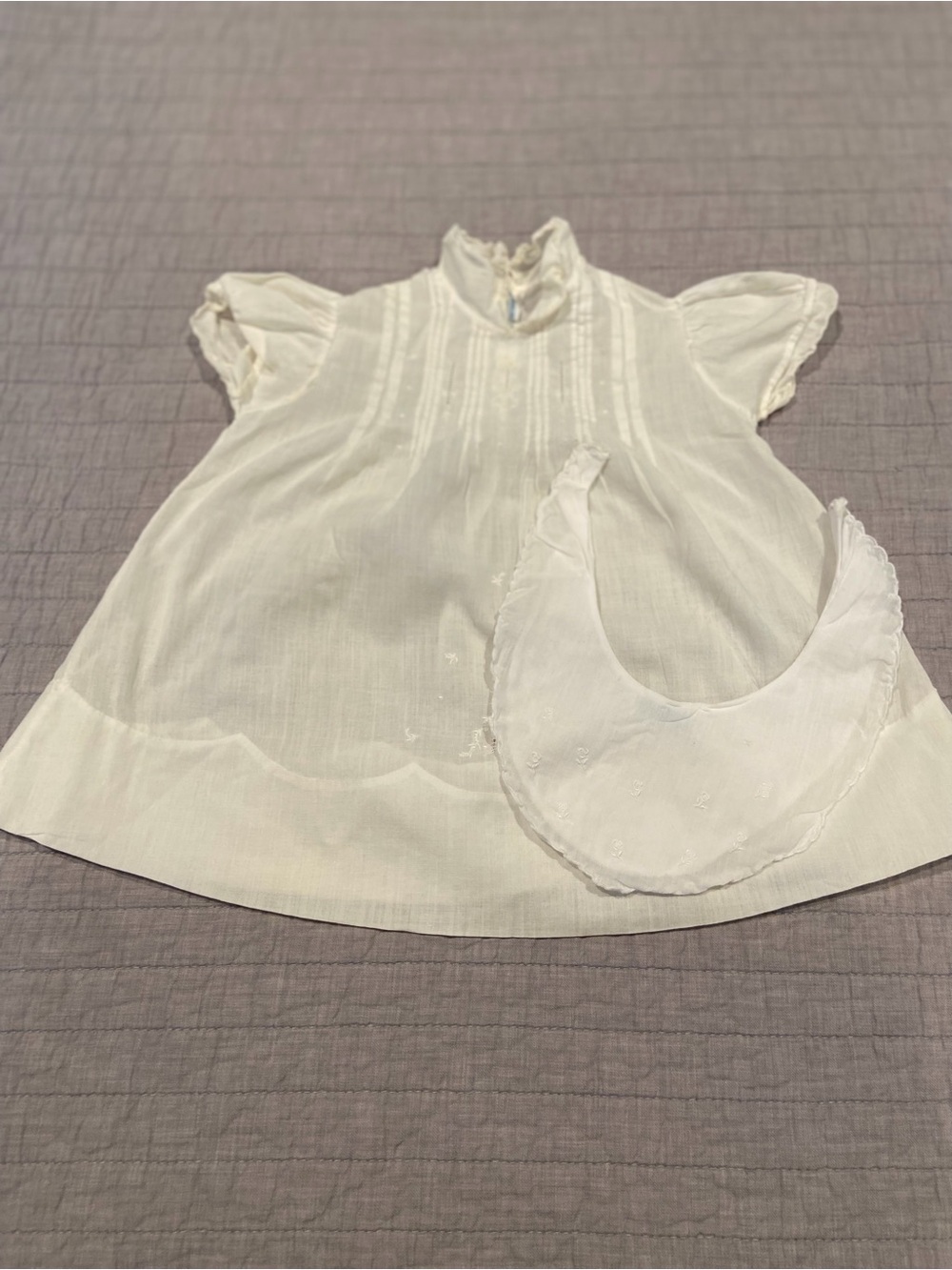 Vintage Pemae Philippine Handmade Baby Dress & Matching Bib Set-6 month